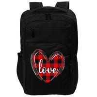 Girls Valentines Day Shirts Funny Hearts Love Buffalo Plaid Impact Tech Backpack