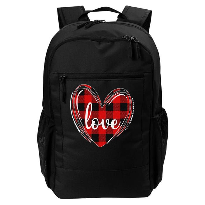 Girls Valentines Day Shirts Funny Hearts Love Buffalo Plaid Daily Commute Backpack