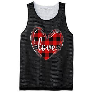 Girls Valentines Day Shirts Funny Hearts Love Buffalo Plaid Mesh Reversible Basketball Jersey Tank