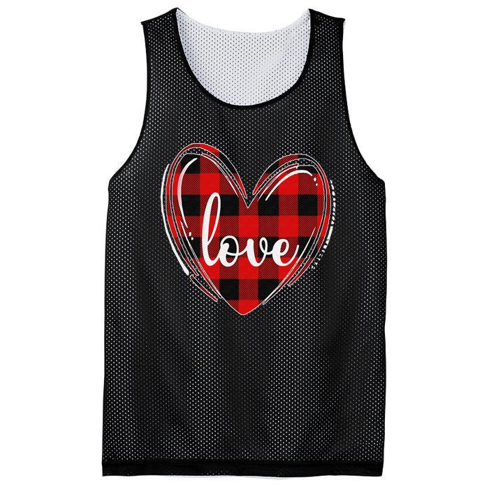 Girls Valentines Day Shirts Funny Hearts Love Buffalo Plaid Mesh Reversible Basketball Jersey Tank