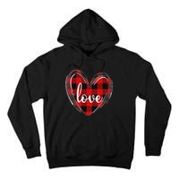 Girls Valentines Day Shirts Funny Hearts Love Buffalo Plaid Tall Hoodie