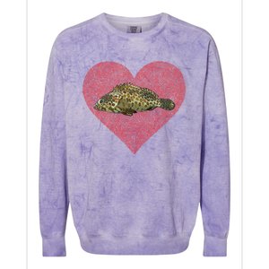 Groupers Valentines Day Fish Love Fingerprint Meaningful Gift Colorblast Crewneck Sweatshirt