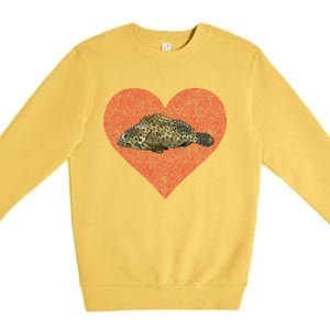 Groupers Valentines Day Fish Love Fingerprint Meaningful Gift Premium Crewneck Sweatshirt