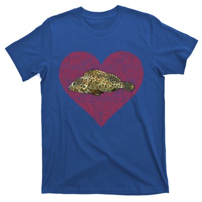 Groupers Valentines Day Fish Love Fingerprint Meaningful Gift T-Shirt