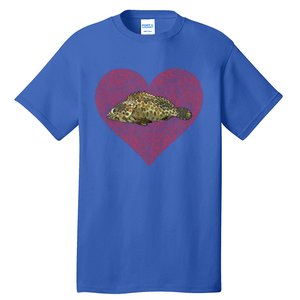 Groupers Valentines Day Fish Love Fingerprint Meaningful Gift Tall T-Shirt