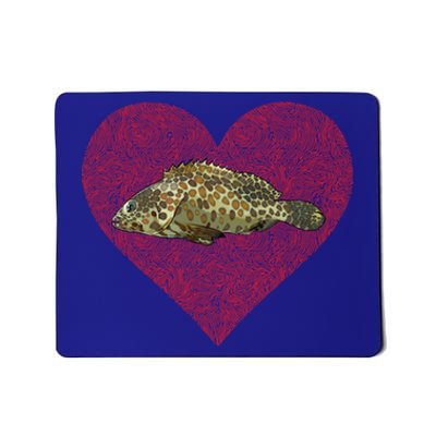 Groupers Valentines Day Fish Love Fingerprint Meaningful Gift Mousepad