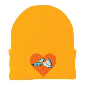 Guppies Valentines Day Fish Love Fingerprint Gift Knit Cap Winter Beanie