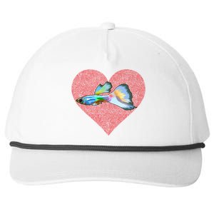 Guppies Valentines Day Fish Love Fingerprint Gift Snapback Five-Panel Rope Hat