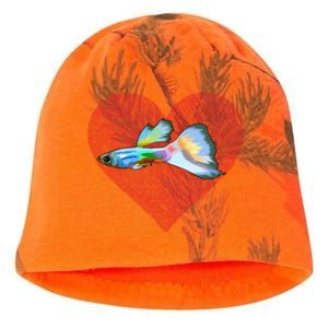 Guppies Valentines Day Fish Love Fingerprint Gift Kati - Camo Knit Beanie