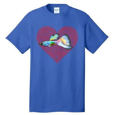 Guppies Valentines Day Fish Love Fingerprint Gift Tall T-Shirt