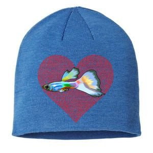 Guppies Valentines Day Fish Love Fingerprint Gift Sustainable Beanie