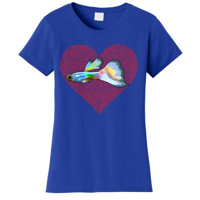 Guppies Valentines Day Fish Love Fingerprint Gift Women's T-Shirt