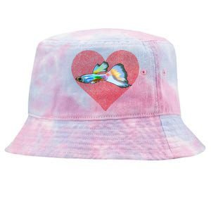 Guppies Valentines Day Fish Love Fingerprint Gift Tie-Dyed Bucket Hat