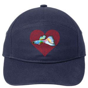 Guppies Valentines Day Fish Love Fingerprint Gift 7-Panel Snapback Hat