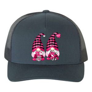 Gay Valentines Day Gnomes For Him Cute Pink Buffalo Plaid Great Gift Yupoong Adult 5-Panel Trucker Hat