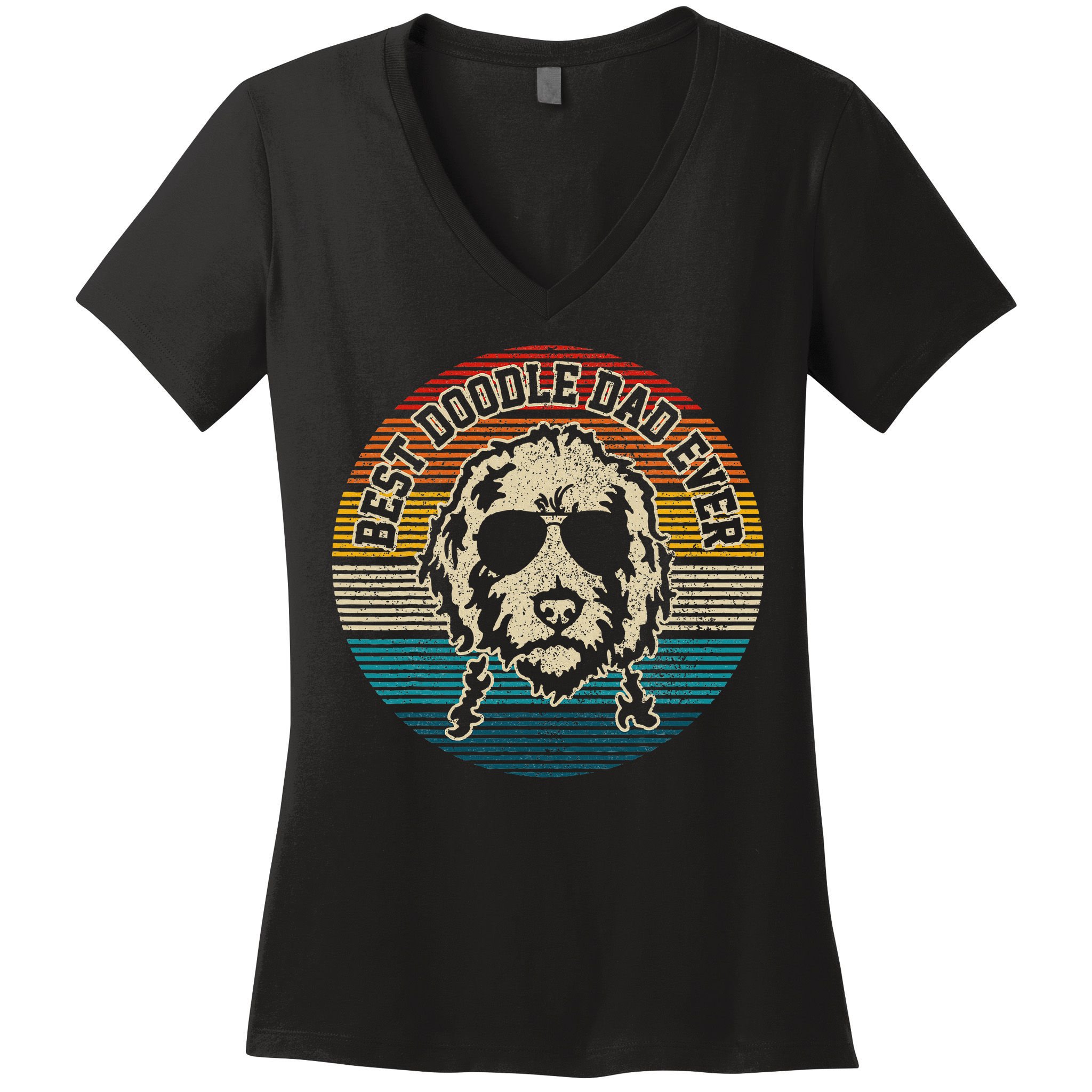 Goldendoodle Vintage Doodle Dad Dog Funny Gift Women's V-Neck T-Shirt