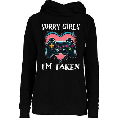 Gamer Valentines Day Sorry Teens Gaming Womens Funnel Neck Pullover Hood