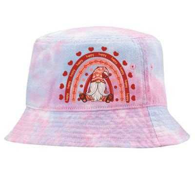 Gnome Valentines Day Rainbow Love Valentines Gnomes Hearts Tie-Dyed Bucket Hat