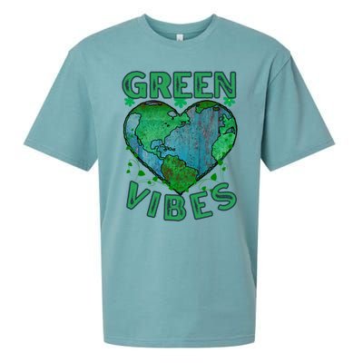 Green Vibes Earth Day Hearcute Gift Everyday Is Earth Day Cute Gift Sueded Cloud Jersey T-Shirt