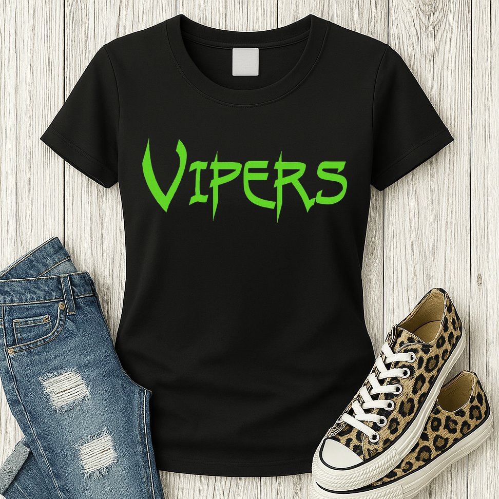 Go Vipers Football Baseball Basketball Cheer Team Fan Spirit Womens T-Shirt