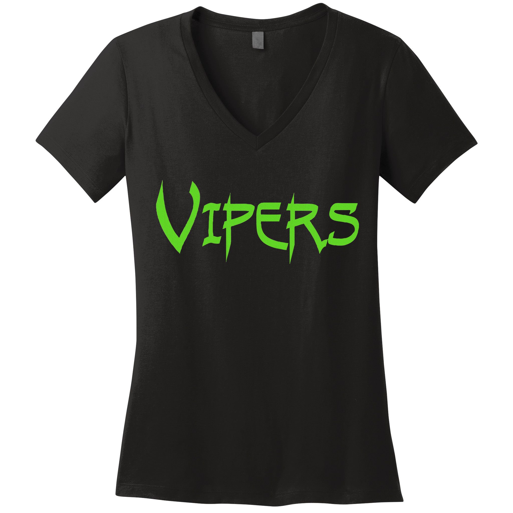 Go Vipers Football Baseball Basketball Cheer Team Fan Spirit Women's V-Neck T-Shirt