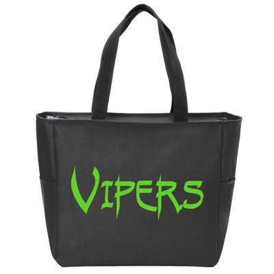 Go Vipers Football Baseball Basketball Cheer Team Fan Spirit Zip Tote Bag