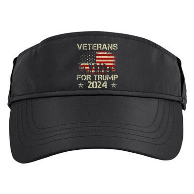 Grandpa Veterans For Trump 2024 American Flag Adult Drive Performance Visor