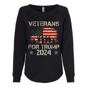 Grandpa Veterans For Trump 2024 American Flag Womens California Wash Sweatshirt