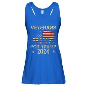 Grandpa Veterans For Trump 2024 American Flag Ladies Essential Flowy Tank