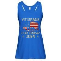 Grandpa Veterans For Trump 2024 American Flag Ladies Essential Flowy Tank