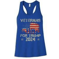 Grandpa Veterans For Trump 2024 American Flag Women's Racerback Tank