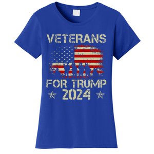 Grandpa Veterans For Trump 2024 American Flag Women's T-Shirt