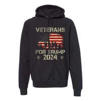 Grandpa Veterans For Trump 2024 American Flag Premium Hoodie