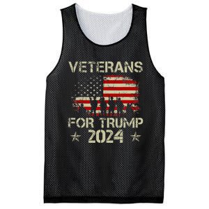 Grandpa Veterans For Trump 2024 American Flag Mesh Reversible Basketball Jersey Tank