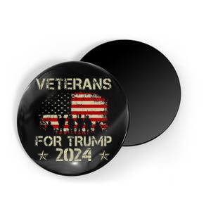 Grandpa Veterans For Trump 2024 American Flag Magnet