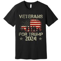 Grandpa Veterans For Trump 2024 American Flag Premium T-Shirt