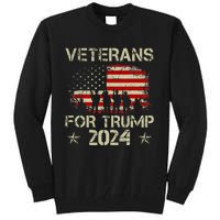 Grandpa Veterans For Trump 2024 American Flag Tall Sweatshirt