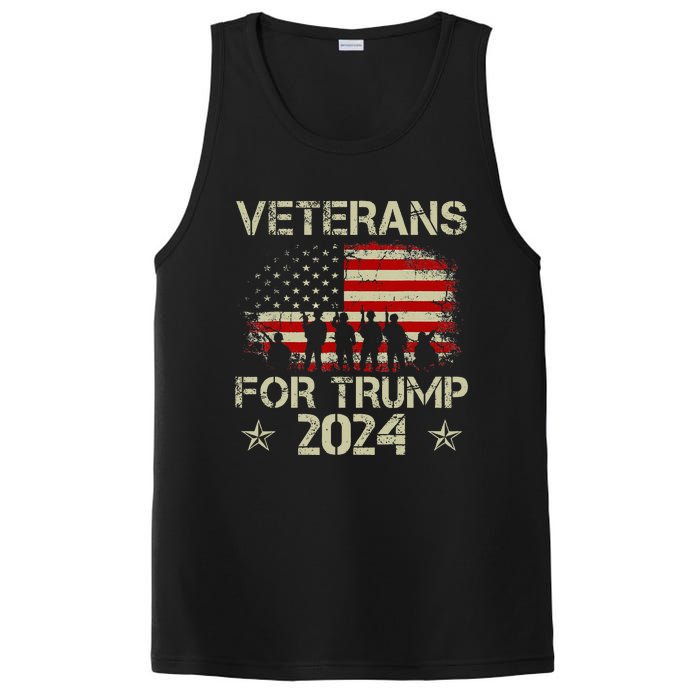 Grandpa Veterans For Trump 2024 American Flag PosiCharge Competitor Tank