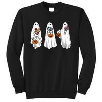 Groovy Vintage Floral Ghost Cute Halloween Spooky Season Sweatshirt