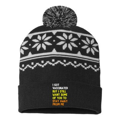 Got Vaccinated Funny Vaccine Humor Joke Social Distancing USA-Made Snowflake Beanie