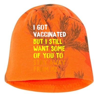 Got Vaccinated Funny Vaccine Humor Joke Social Distancing Kati - Camo Knit Beanie