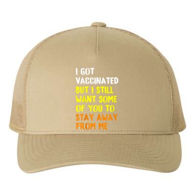 Got Vaccinated Funny Vaccine Humor Joke Social Distancing Yupoong Adult 5-Panel Trucker Hat