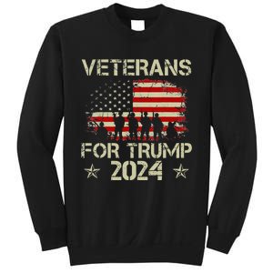 Grandpa Veterans For Trump 2024 American Flag 4th Of July Sweatshirt