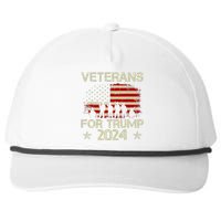 Grandpa Veterans For Trump 2024 American Flag 4th Of July Snapback Five-Panel Rope Hat