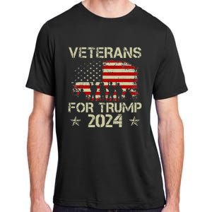 Grandpa Veterans For Trump 2024 American Flag 4th Of July Adult ChromaSoft Performance T-Shirt