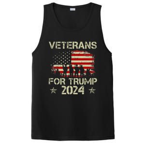 Grandpa Veterans For Trump 2024 American Flag 4th Of July PosiCharge Competitor Tank