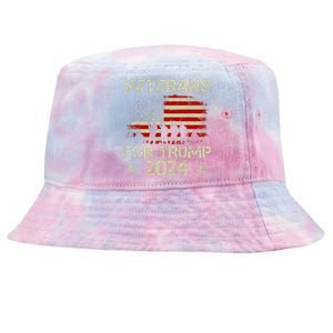 Grandpa Veterans For Trump 2024 American Flag 4th Of July Tie-Dyed Bucket Hat