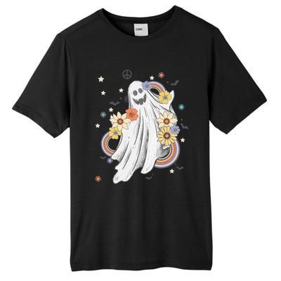 Groovy Vintage Floral Ghost Hippie Spooky Halloween Tall Fusion ChromaSoft Performance T-Shirt