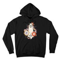 Groovy Vintage Floral Ghost Cute Halloween Spooky Season Tall Hoodie