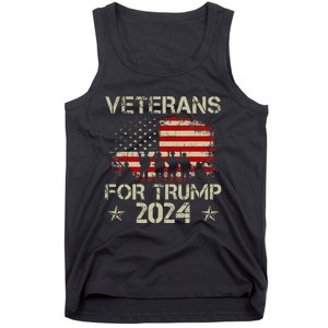 Grandpa Veterans For Trump 2024 American Flag Tank Top